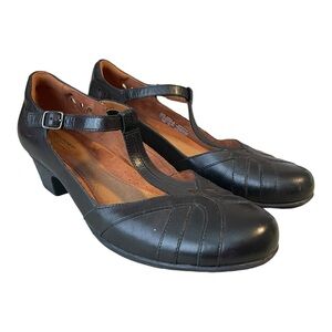 Rockport Cobb Hill Angelina Black T-Strap Pump Leather Size 11